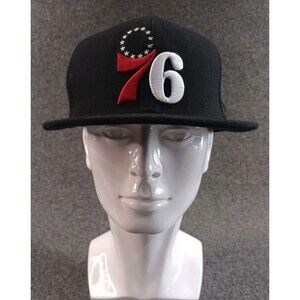 Ultra Game 76ers Mesh Trucker Hat Black Snapback Hat One Size Fits Most